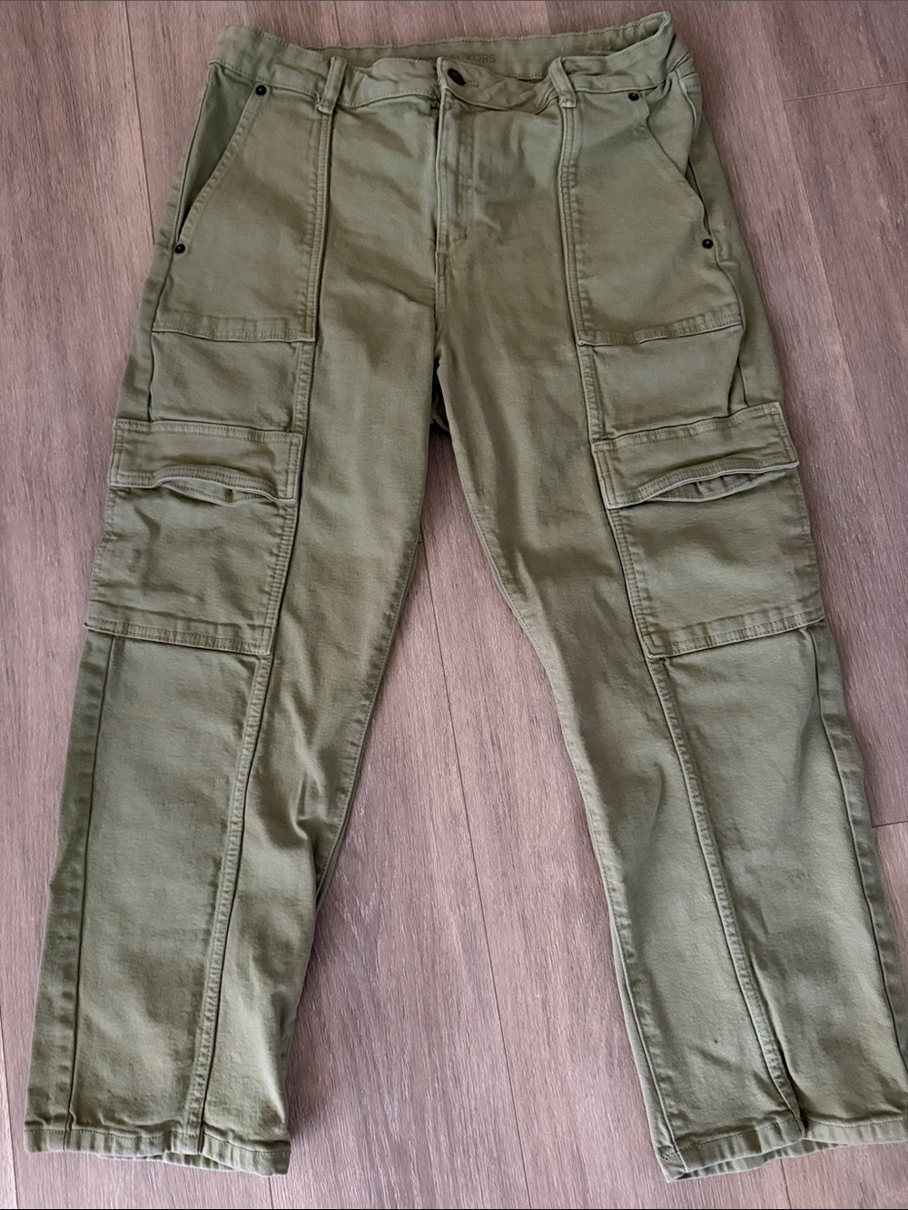 Michael Kors Olive Green Cropped Cargo Pants